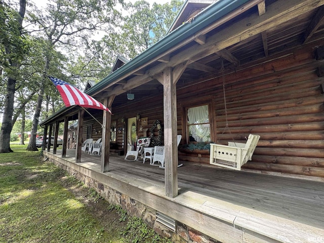9596 Fox Hunters Rd, Benton, IL 62812 - view of wooden porch