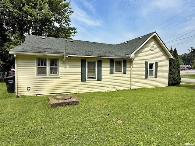 104 E 5th St, Brookport, IL 62910 - back of house featuring a lawn and a shingled roof