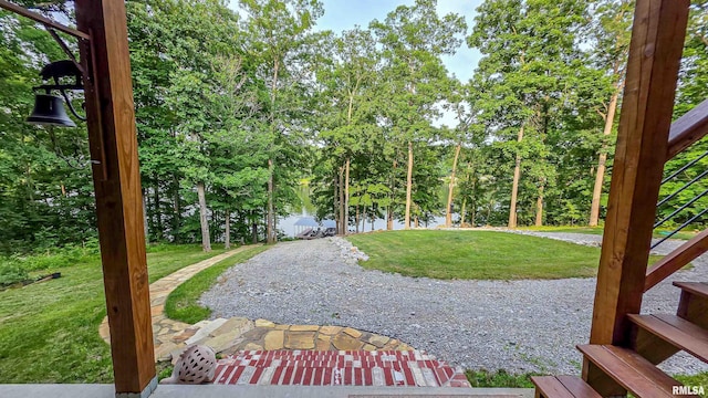 2940 Parrish Rdg, Goreville, IL 62939 - view of green lawn with view of scattered trees and a water view