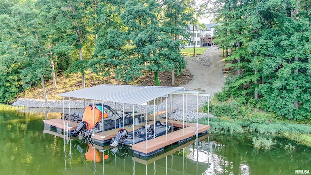 2940 Parrish Rdg, Goreville, IL 62939 - dock area featuring a water view