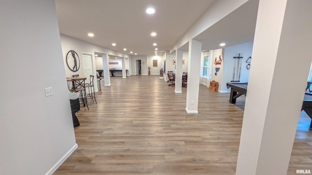 2940 Parrish Rdg, Goreville, IL 62939 - workout room with recessed lighting, wood finished floors, and pool table