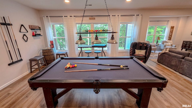 2940 Parrish Rdg, Goreville, IL 62939 - game room featuring billiards, wood finished floors, and recessed lighting