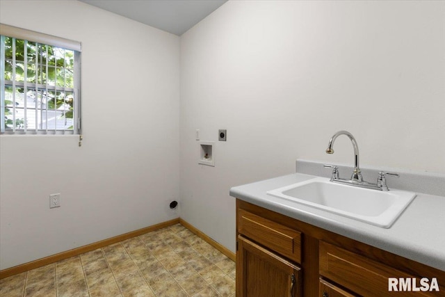1504 Apache Dr, Marion, IL 62959 - washroom featuring hookup for an electric dryer, washer hookup, and cabinet space