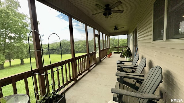 2209 Cedar Hill Rd, West Frankfort, IL 62896 - sunroom featuring a ceiling fan