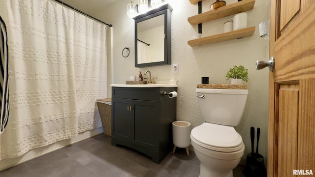 2209 Cedar Hill Rd, West Frankfort, IL 62896 - full bath featuring tile patterned floors, vanity, and a shower with curtain