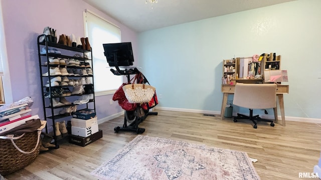 2209 Cedar Hill Rd, West Frankfort, IL 62896 - home office with wood finished floors and baseboards