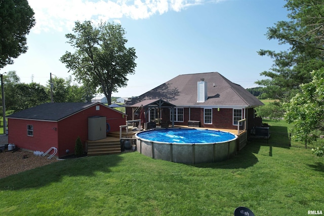 5024 Rosebud Rd, Metropolis, IL 62960 - rear view of property with a wooden deck