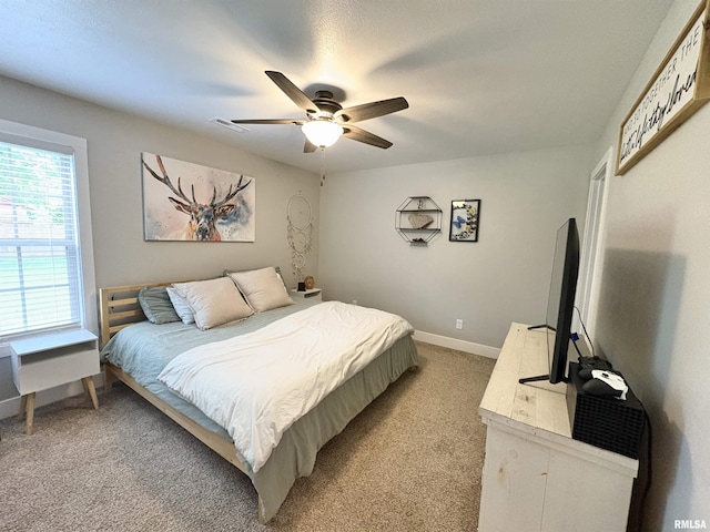 408 Madison St, Cambria, IL 62915 - bedroom featuring light carpet and ceiling fan