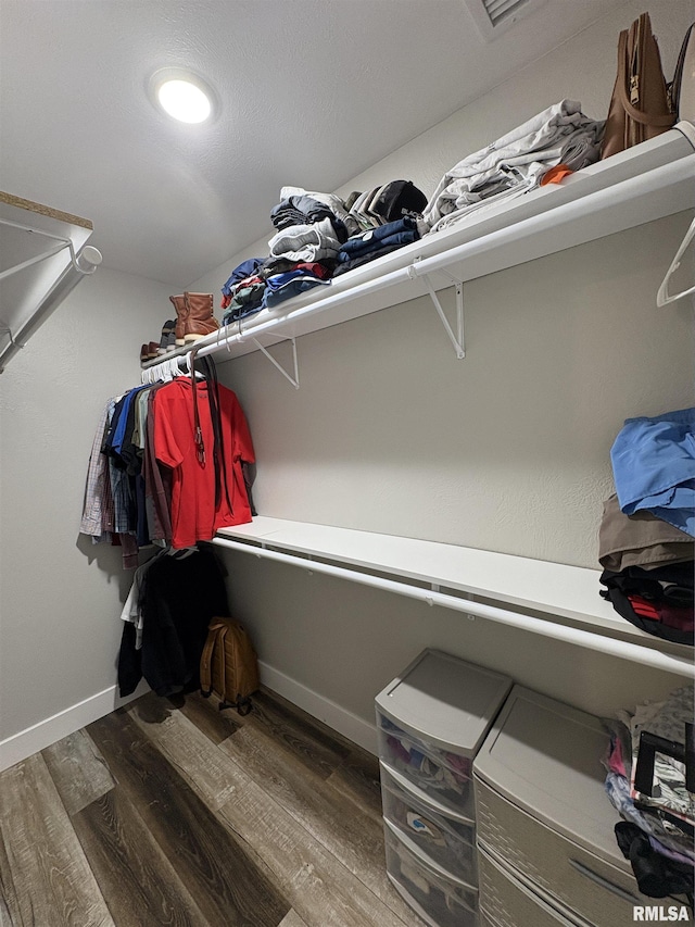 408 Madison St, Cambria, IL 62915 - walk in closet featuring wood finished floors