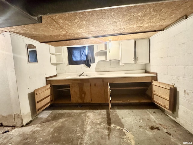 809 Highland St, Benton, IL 62812 - unfinished below grade area featuring a workshop area and a sink