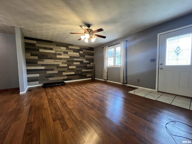 20 Suburban Dr, Murphysboro, IL 62966 - foyer entrance with ceiling fan and wood finished floors
