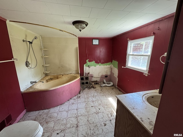 9004 Old State Route 14th Rte, Duquoin, IL 62832 - full bathroom with tile patterned floors, shower / tub combination, and vanity