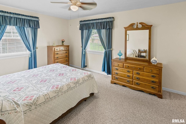 10 Monroe Ave, Salem, IL 62881 - carpeted bedroom with baseboards and ceiling fan