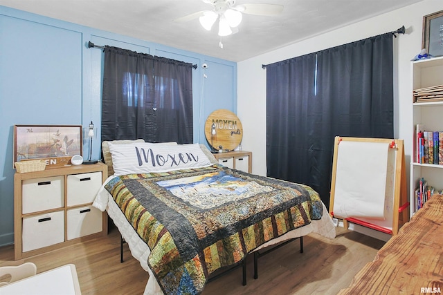 809 Dogwood Ln, Marion, IL 62959 - bedroom featuring wood finished floors and ceiling fan