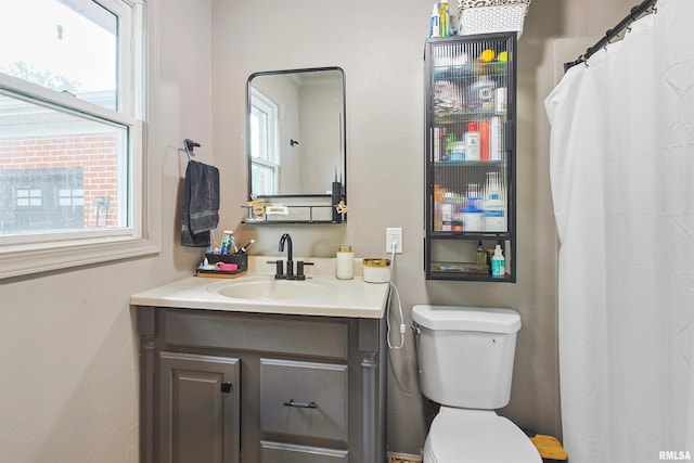809 Dogwood Ln, Marion, IL 62959 - bathroom featuring plenty of natural light, vanity, and a shower with shower curtain