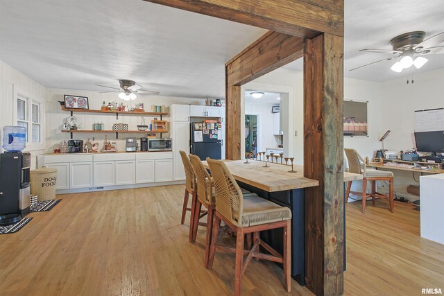 809 Dogwood Ln, Marion, IL 62959 - dining space with ceiling fan, light wood finished floors, and a desk