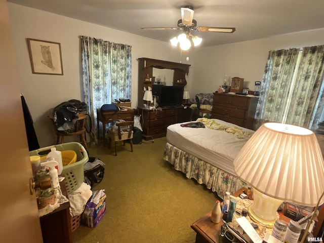 1205 W Bennett St, Salem, IL 62881 - bedroom featuring carpet flooring and a ceiling fan