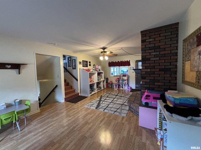 49 Jon St, Metropolis, IL 62960 - playroom with wood finished floors and ceiling fan