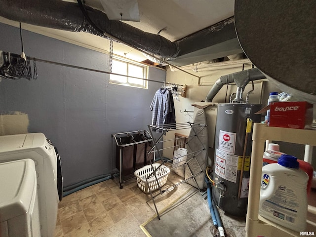 49 Jon St, Metropolis, IL 62960 - below grade area with water heater and washing machine and dryer