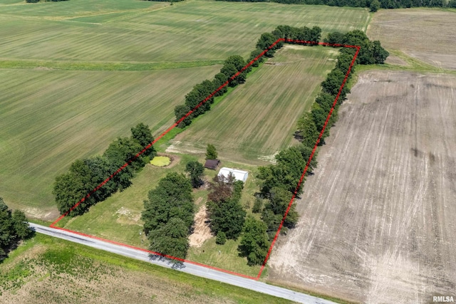 18640 Mount Zion Rd, Benton, IL 62812 - view of rural area featuring rows of crops and property parcel outlined
