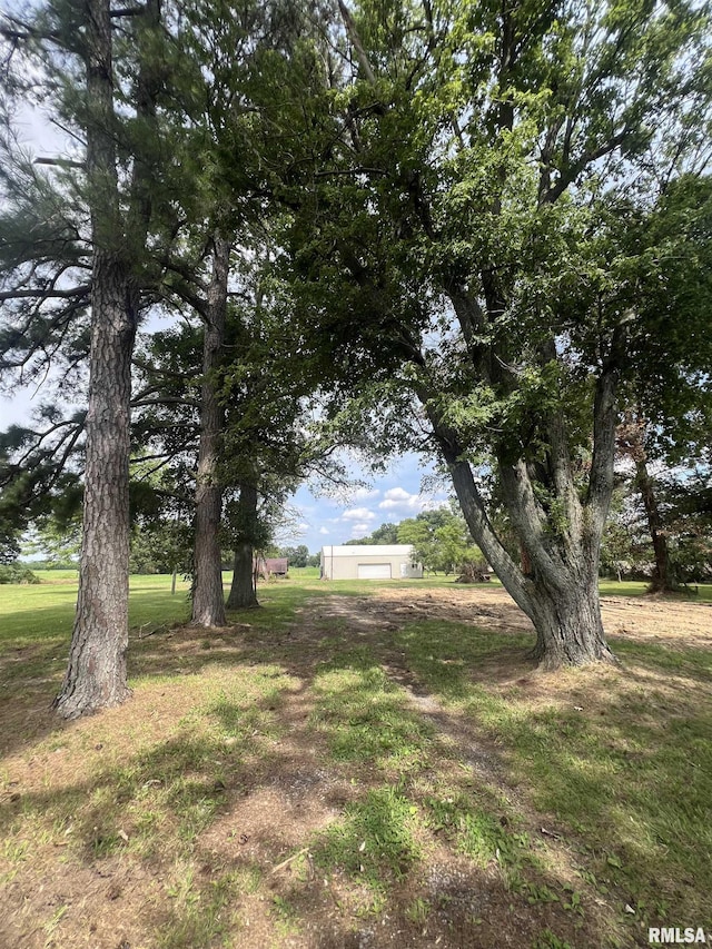 18640 Mount Zion Rd, Benton, IL 62812 - view of grassy yard with a garage