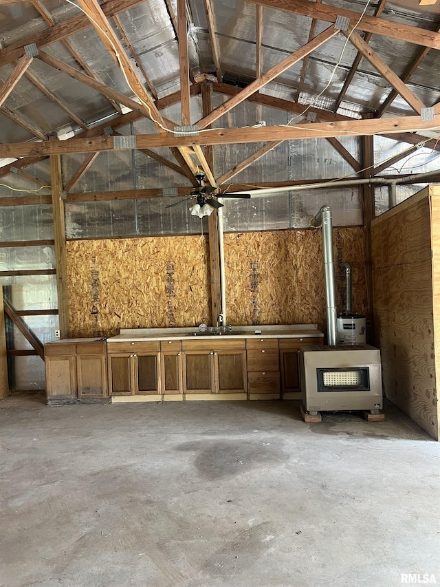 18640 Mount Zion Rd, Benton, IL 62812 - miscellaneous room with concrete flooring and high vaulted ceiling
