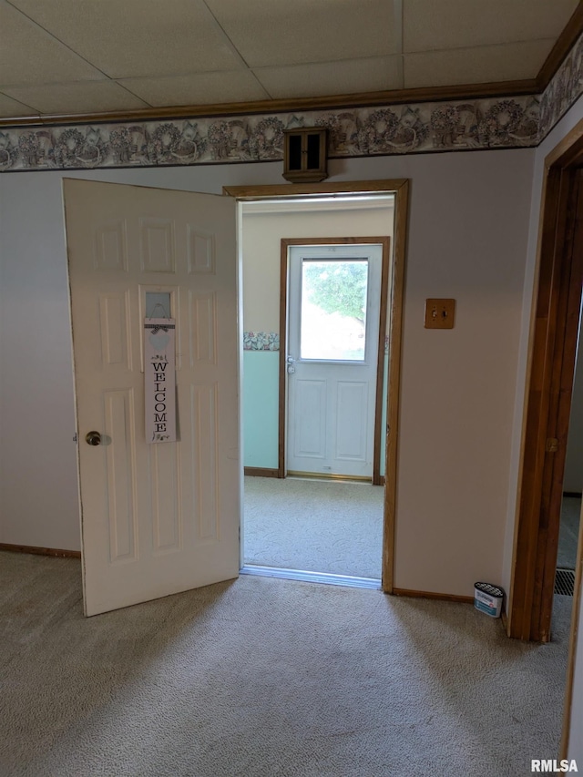 1205 Burgess Ave, Johnston City, IL 62951 - carpeted empty room featuring a drop ceiling