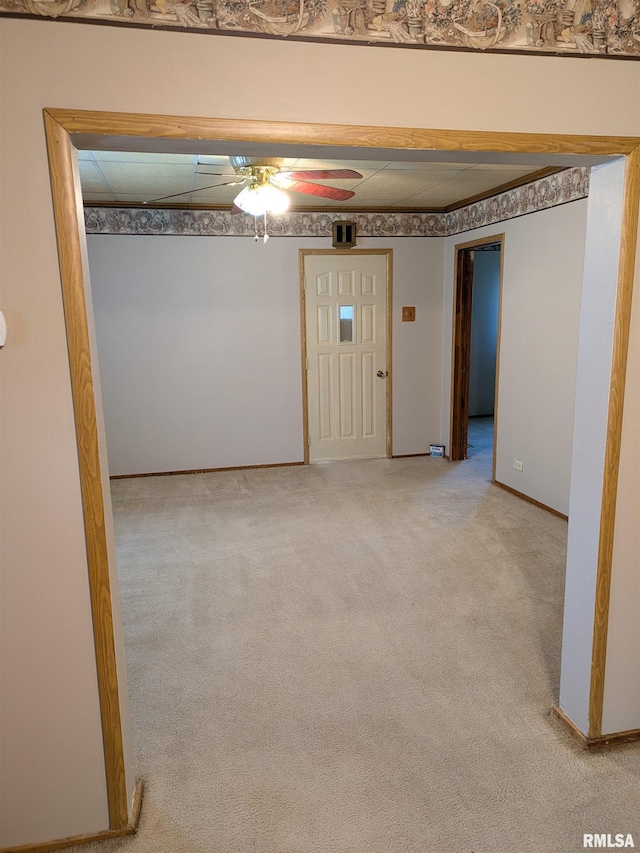 1205 Burgess Ave, Johnston City, IL 62951 - spare room featuring ceiling fan and carpet floors