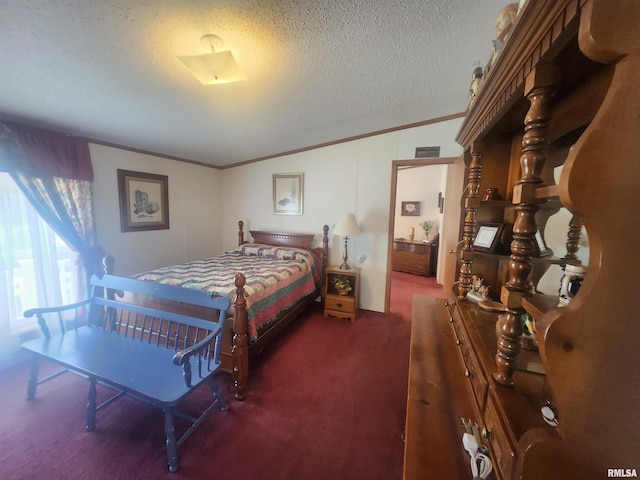 8747 Old State Route 14th Rte, Duquoin, IL 62832 - carpeted bedroom with crown molding and a textured ceiling