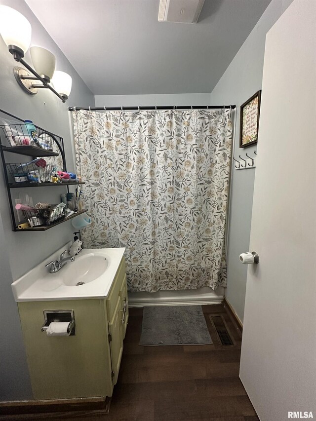 525 N St, Murphysboro, IL 62966 - bathroom featuring wood finished floors and vanity