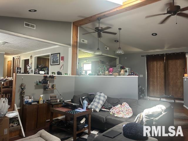 1011 S 20th St, Murphysboro, IL 62966 - living area featuring ceiling fan