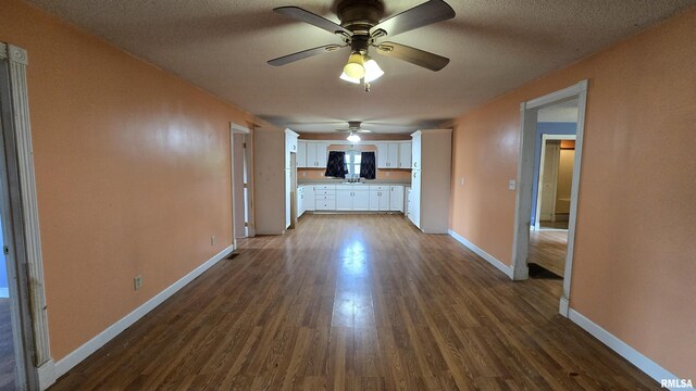 711 Mclean St, Rosiclare, IL 62982 - unfurnished living room featuring a ceiling fan and dark wood finished floors