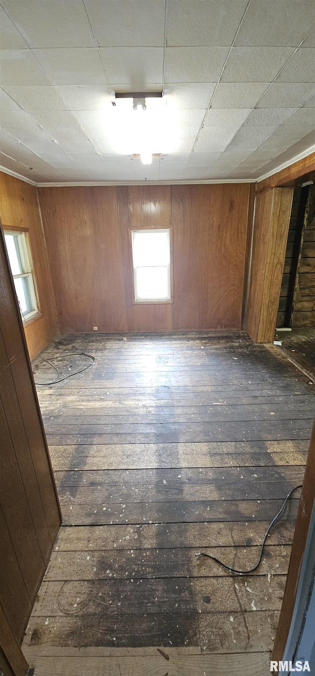 4801 Quail Run Rd, Salem, IL 62881 - spare room featuring wooden walls and hardwood / wood-style flooring