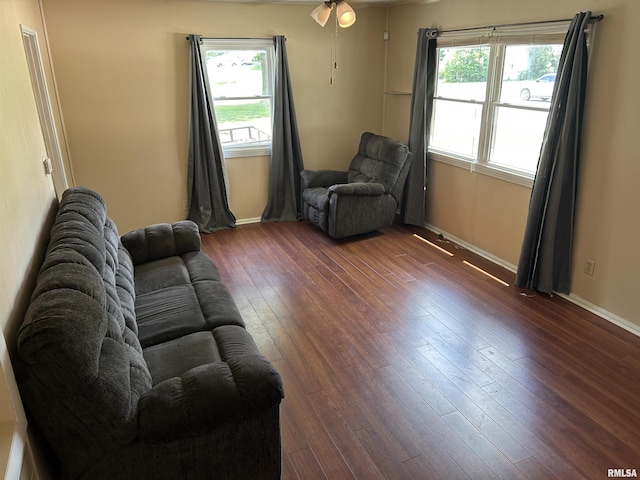 1026 E Noleman St, Centralia, IL 62801 - living area with dark wood-style floors and baseboards
