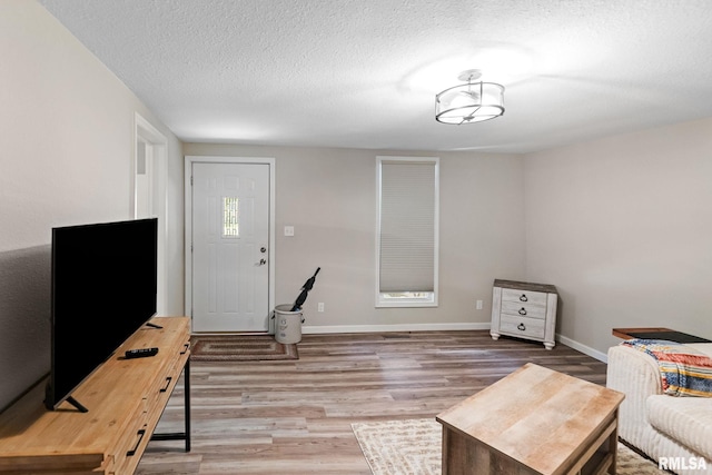 416 S Maple St, Salem, IL 62881 - living room featuring wood finished floors and a textured ceiling