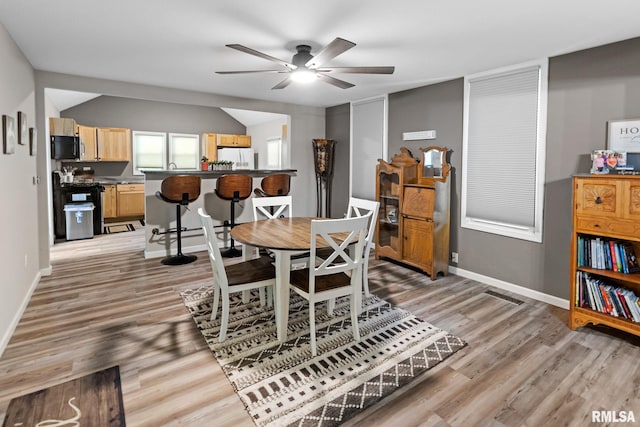 416 S Maple St, Salem, IL 62881 - dining space featuring a ceiling fan and light wood finished floors