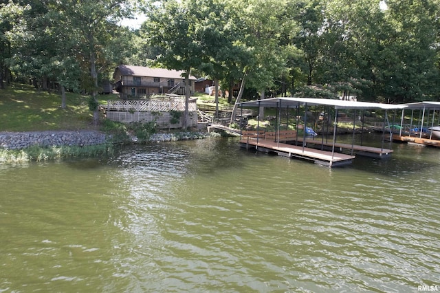12299 Pebble Point Rd, Marion, IL 62959 - dock with a water view and boat lift