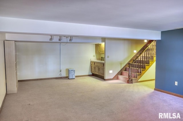 12299 Pebble Point Rd, Marion, IL 62959 - finished basement featuring light colored carpet and stairway