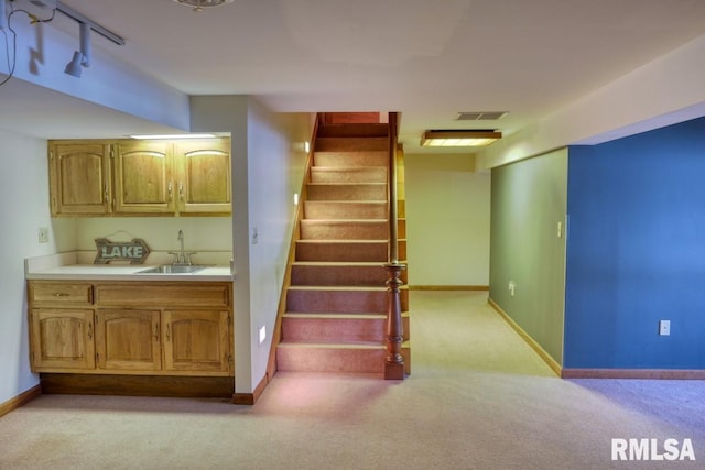 12299 Pebble Point Rd, Marion, IL 62959 - staircase with carpet floors