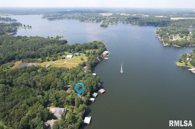 12299 Pebble Point Rd, Marion, IL 62959 - aerial view of property's location featuring a large body of water and a heavily wooded area