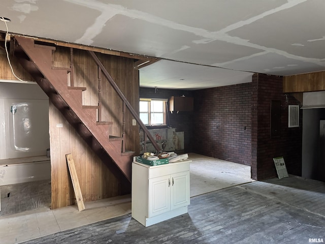 1420 W Cherry St, Herrin, IL 61948 - kitchen with brick wall