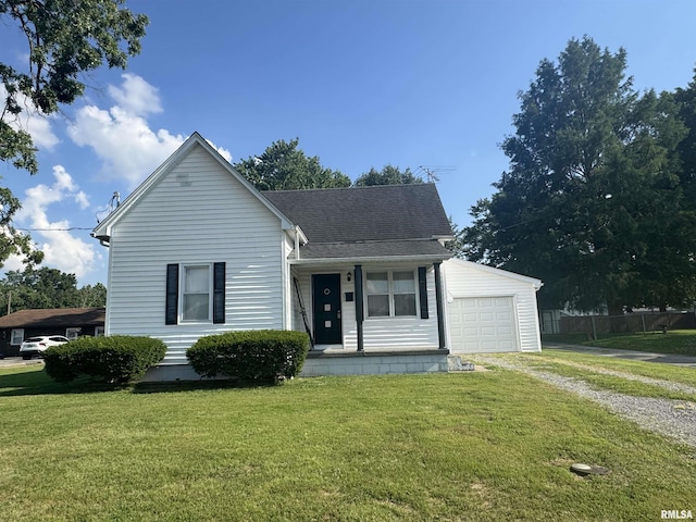 1607 W Cherry St, Marion, IL 62959 - view of front of house with dirt driveway, a garage, roof with shingles, and covered porch