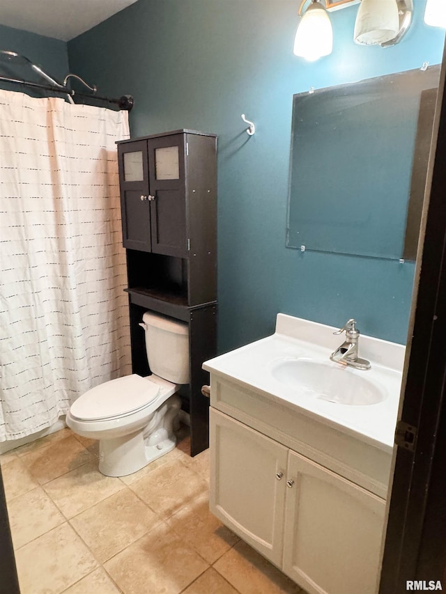 339 Spring St, Dongola, IL 62926 - full bathroom featuring vanity, tile patterned flooring, and curtained shower