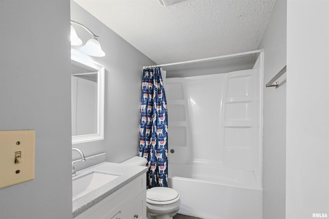 1130 W Webster St, Benton, IL 62812 - bathroom featuring vanity, a textured ceiling, and shower / bathtub combination with curtain