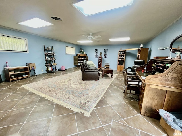 850 Joppa N Ave, Joppa, IL 62953 - living room featuring tile patterned floors and a ceiling fan