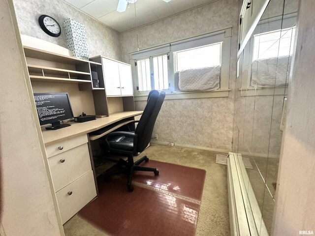 321 S Maple St, Centralia, IL 62801 - carpeted office with built in study area and a ceiling fan