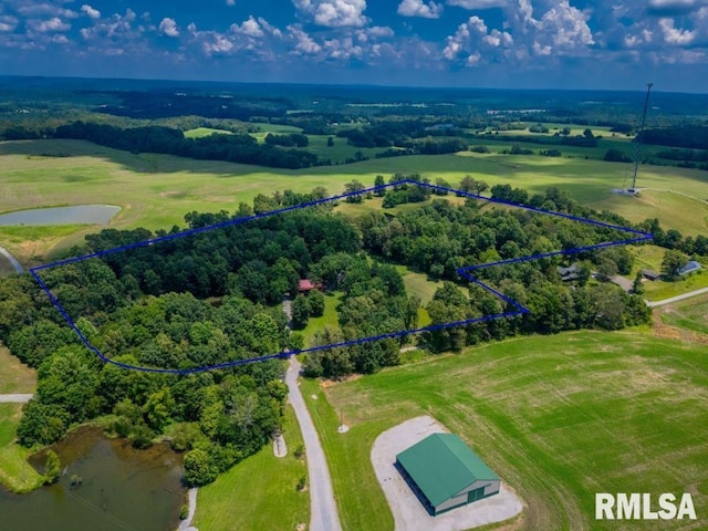 690 Ganntown Ln, Grantsburg, IL 62943 - view of property location with property boundaries highlighted and a nearby body of water