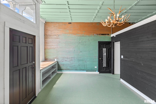 6 S Division St, Duquoin, IL 62832 - unfurnished sunroom featuring a chandelier