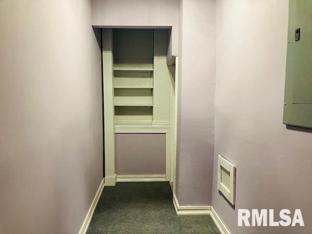 6 S Division St, Duquoin, IL 62832 - hall featuring dark colored carpet and baseboards