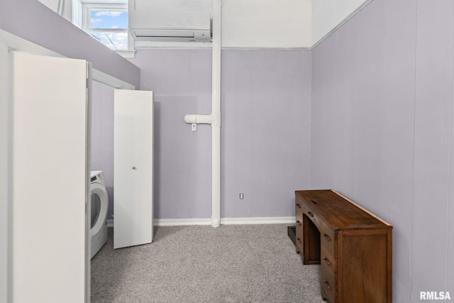 6 S Division St, Duquoin, IL 62832 - washroom featuring a wall mounted AC, carpet floors, and washer / dryer
